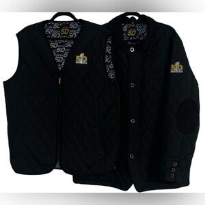 NFL Super Bowl 50 Special Edition Quilted 3in1 Jacket and Vest Set RARE